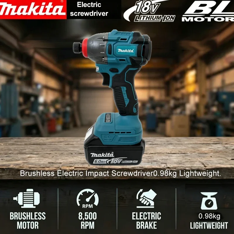 

Makita Brushless Electric Impact Screwdriver 18V/21V Multifunctional Portable DIY Power Tool for Home Industrial Projects