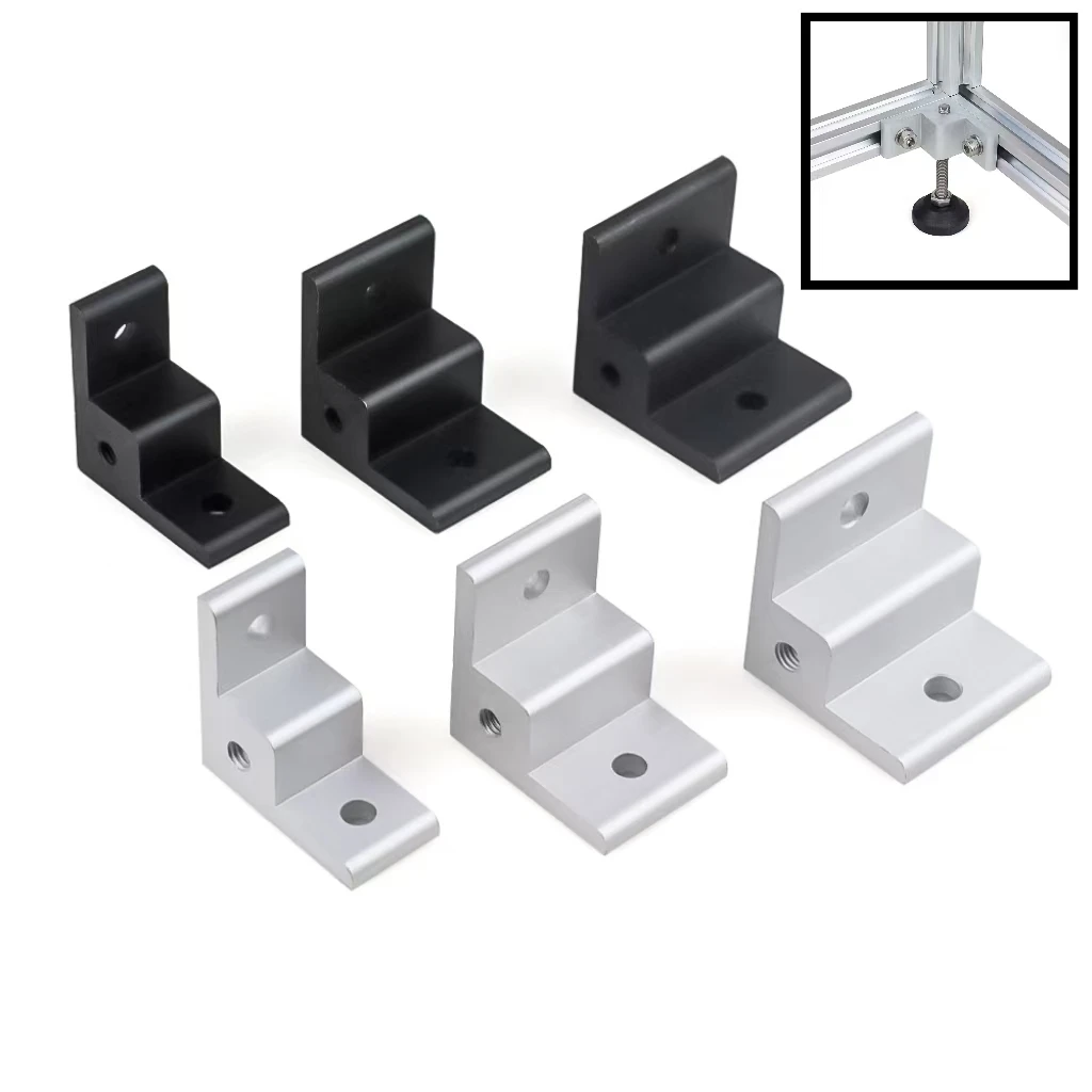 4Pcs Wheel Anchor Connector Right-angle Aluminum Extrusion Profile 2020 3030 4040 Hardware Profile Brackets Foot Mat Fitting