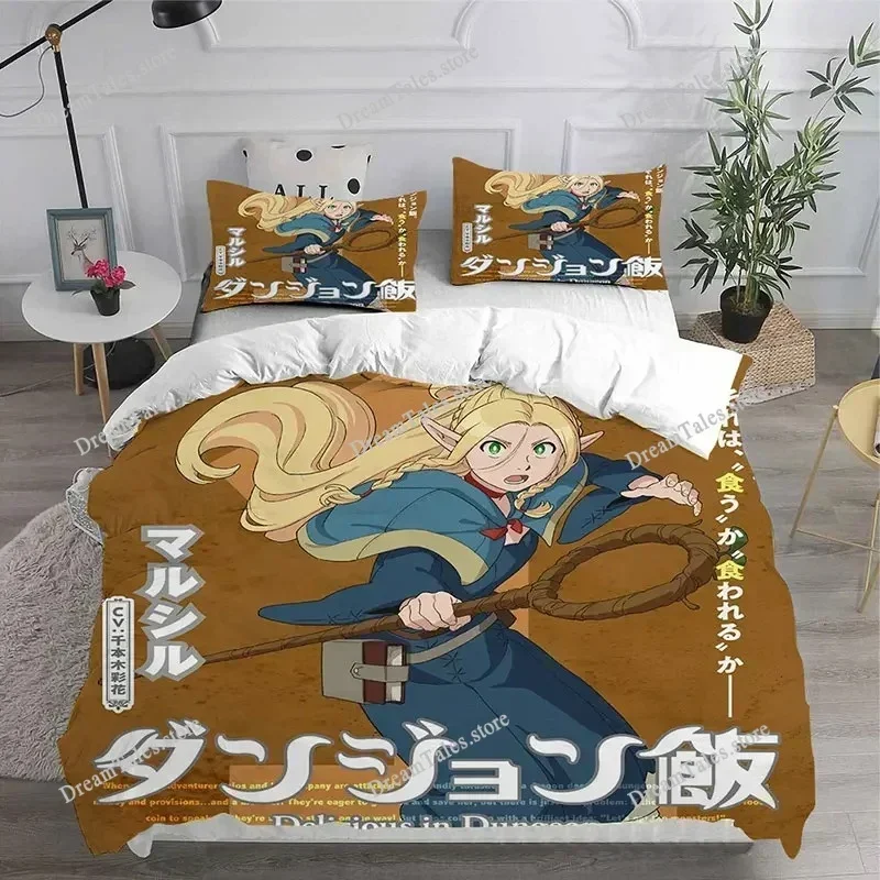 Fashion 3d Printed Anime Delicious In Dungeon Bedding Set Boys Girls Twin Queen King Size Duvet Cover Pillowcase Bed Boys Adults