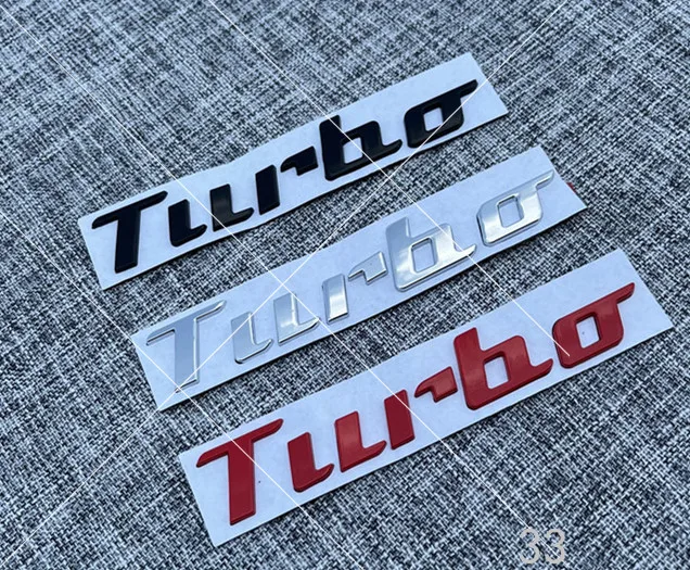 1X New Metal Car Badges Turbo Trunk Emblem Stickers Decals Decor For Beetle Turbocharger Boost Loading Boosting A