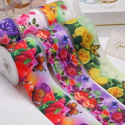 DIY Flower Butterfly Printed Grosgrain Ribbon For Craft Supplies Sewing Accessories 5 Yards, Planar Resins Mold 10 Pieces. 51741