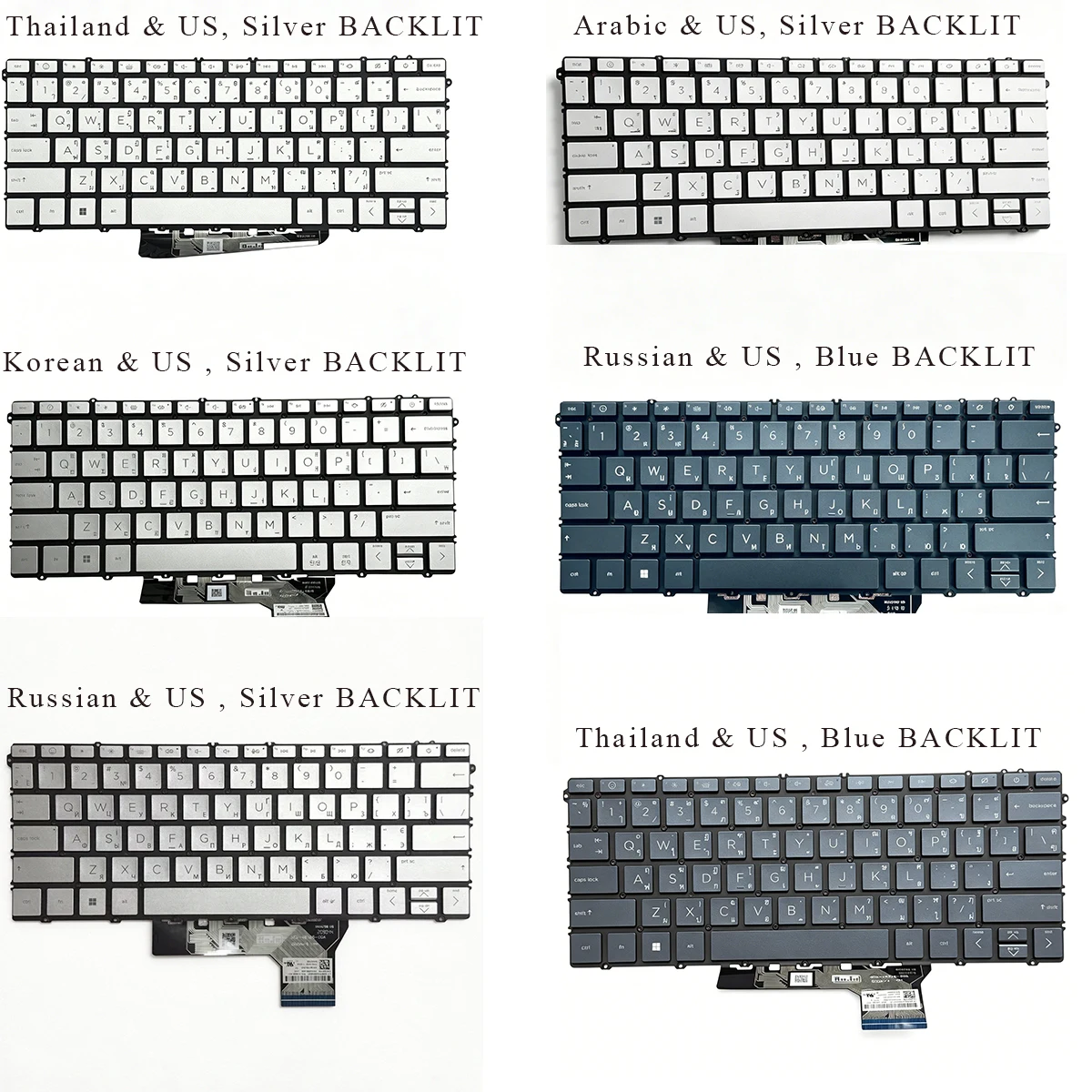 New Arabic Korean Russian Thailand Keyboard for HP Spectre 13-BF 13-BF0013DX 13-bf0007 Envy X360 14-FA 14-FC 16-AD 16-AC BACKLIT