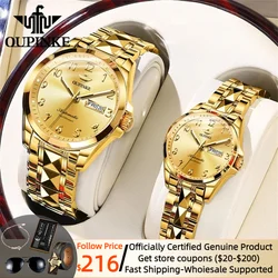 OUPINKE Original Couple Watch Set Luxury Pair Automatic Mechanical Wristwatch Swiss Top Brand Sapphire Mirror Tourbillon Watch