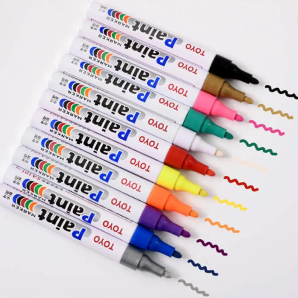 2Pcs 15cm Tire Mark Paint Pens Waterproof Fade Resistant Precise Application Fill Paint Pens Office Paint Vehicle Accessories