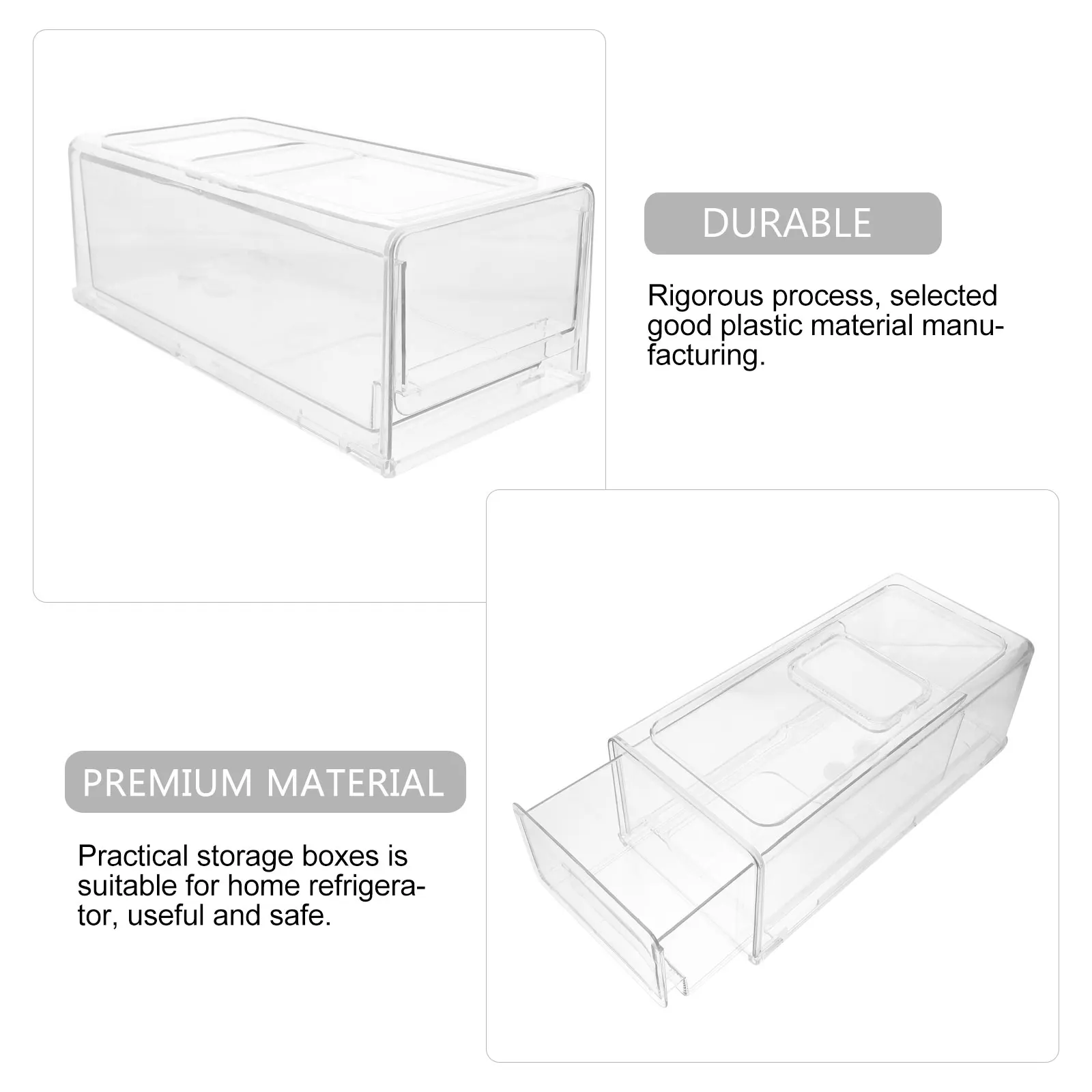 

Plastic Fridge Storage Case Drawer Type Freezer Containers Room Refrigerator Stackable Vegetable Fruit Boxes Kitchen Accessories