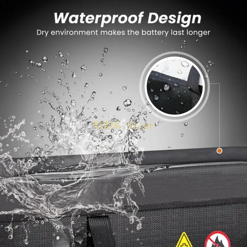 Bolsa seguridad para baterías resistente agua con cremalleras dobles, estuche carga portátil para accesorios bicicleta eléctrica, mejor venta