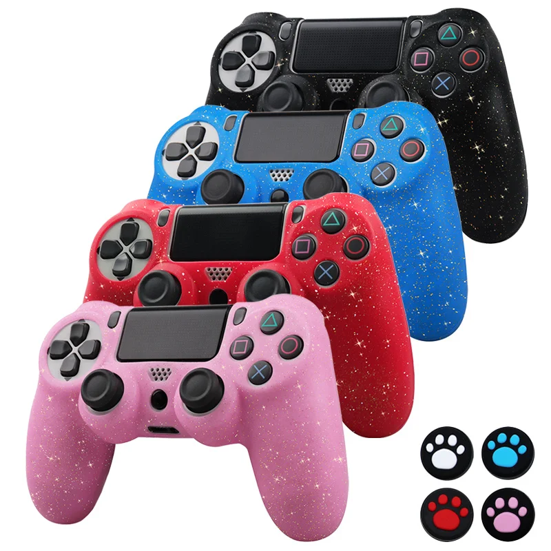 Splangle-Fundas protectoras de silicona suave para mando de PS4, funda protectora para mando de videojuegos
