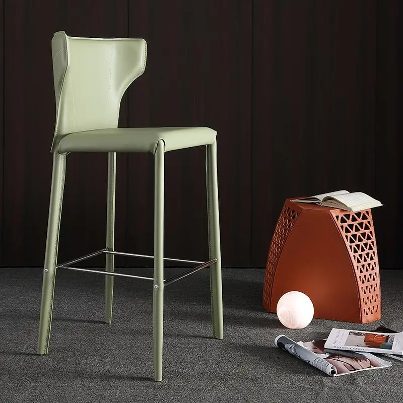 الحديثة الشمال الظهر كرسي طويل الساق السرج الجلود شعبية عالية بار البراز مبيعات مكتب كرسي طويل الساق مصمم عالية #2