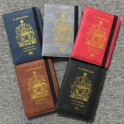 Couverture de passeport canadien avec blocage RFID, porte-carte de crédit, housses en cuir PU, protecteur de passeport, accessoires de voyage