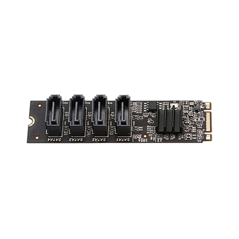 M.2 to 4 Ports SATA3.0 Expansion Card PCIE to SATA3.0 Expansion Controller Card