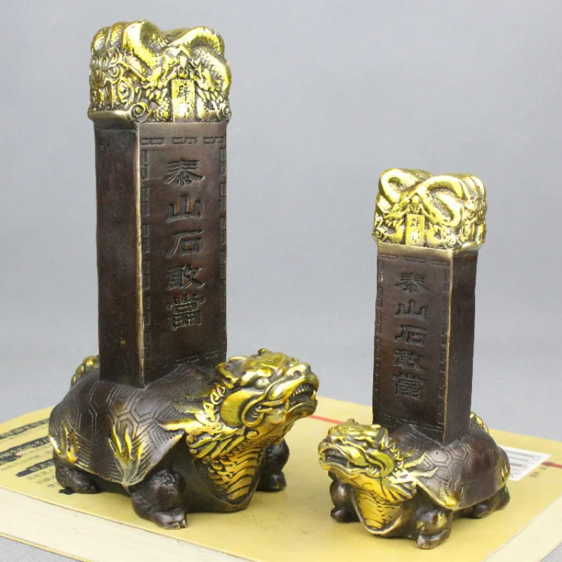 

Wholesale All- Taishan Stone Guanxiang Baxi Carrying Pure Copper Stele Dragon Turtle Ornament Res