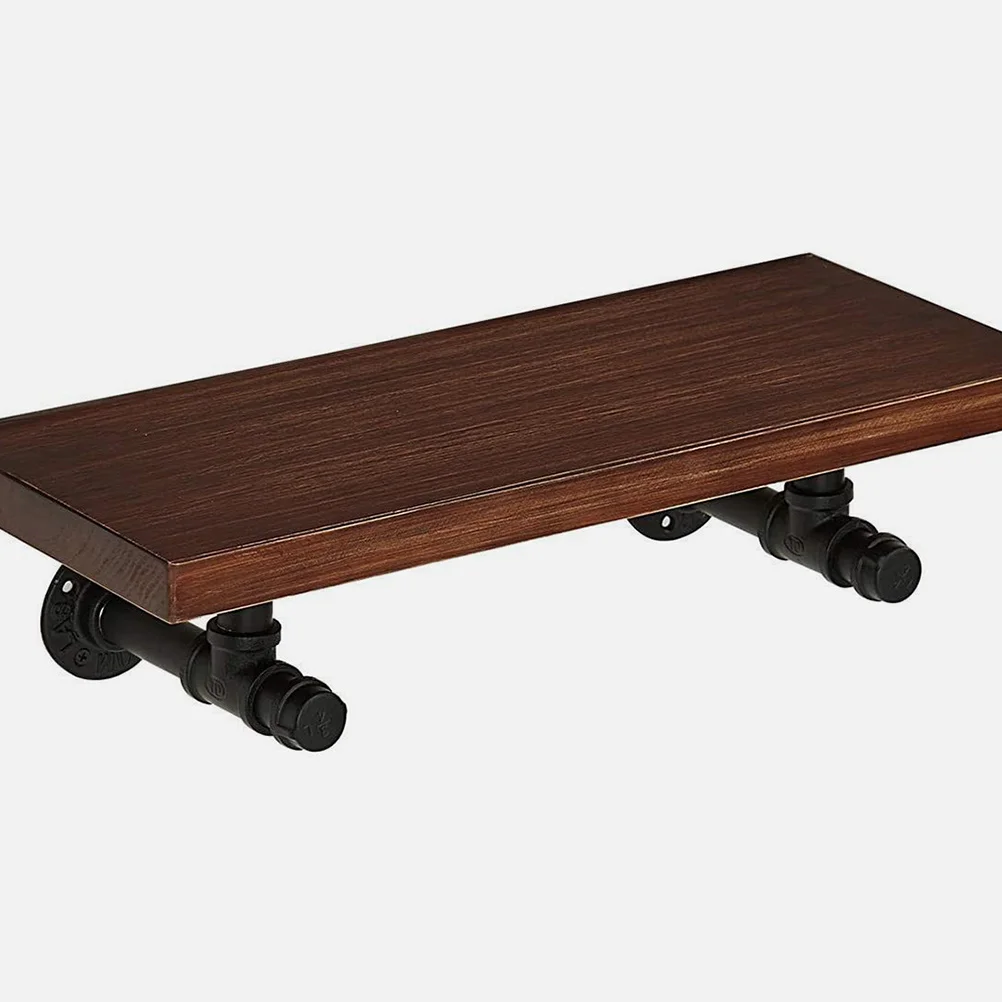 

2Pcs Industrial Wall Shelf Brackets Black Iron Pipe Support Frame Vintage Style Floating Shelf Holder for Home Office Storage