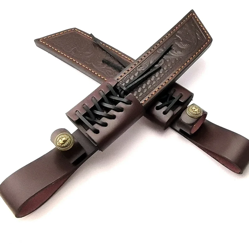 Samurai Schwert Scheide Ledertasche handgemachte Rindsleder Messer Fall Outdoor gerade Messer Ledertasche Rindsleder erste Schicht Scheide