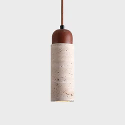 Vintage Natural Stone Art Pendant Lamp LED Hanging Chandelier Bedroom Bedside Retro Decoration Home Lighting Fixtures