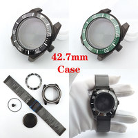 42.7mm NH35.10ATM Diver case Sapphire fit NH35 NH36 NH38 NH34 GMT ETA 2824 pt 5000 Steel bracelet 120 click bezel