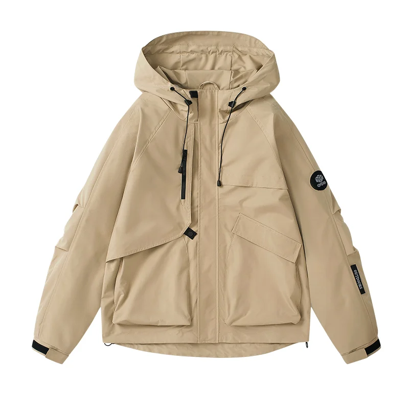 

Men's Spring Autumn Jaet Outdoor Waterproof Windproof Loose Fit Hooded Climbing Clothing Casual Versatile Korean Sle
