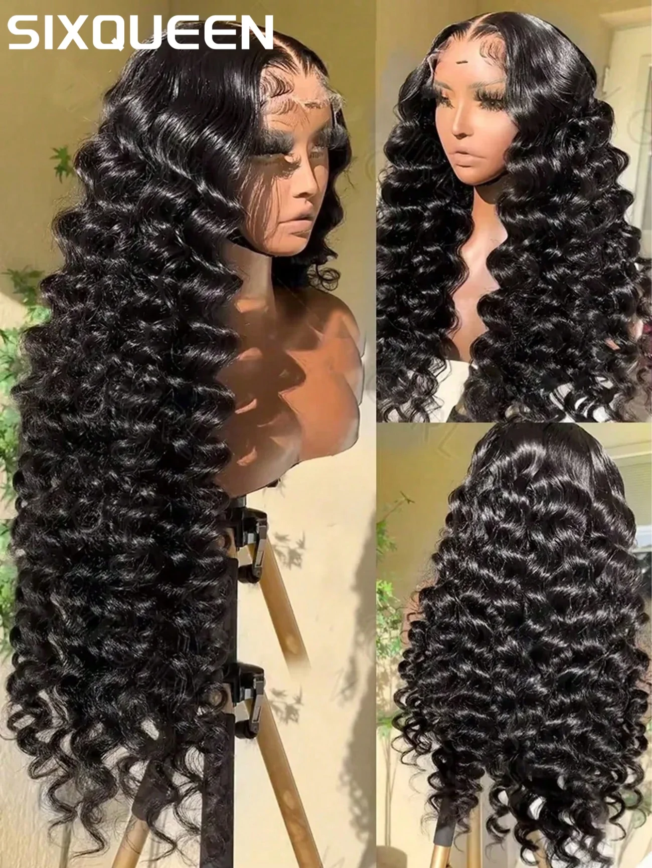 

200 Density Loose Wave Curly Wigs Human Hair 13x6 HD Lace Frontal Lace Front Human Hair Wig Brazilian Deep Wave Hair For Women