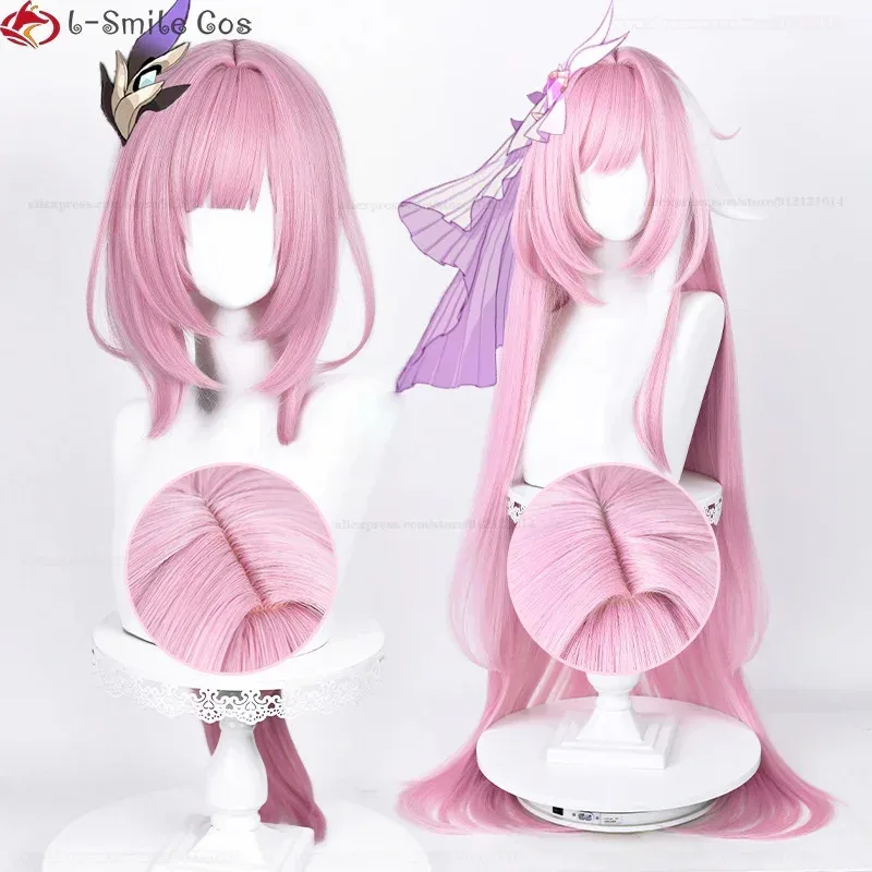 

2 Type Elysia Wig Anime Cosplay Wig 80cm/110cm Long Pink Elysia Cosplay Wig Heat Resistant Hair Halloween Woman Wigs + Wig Cap