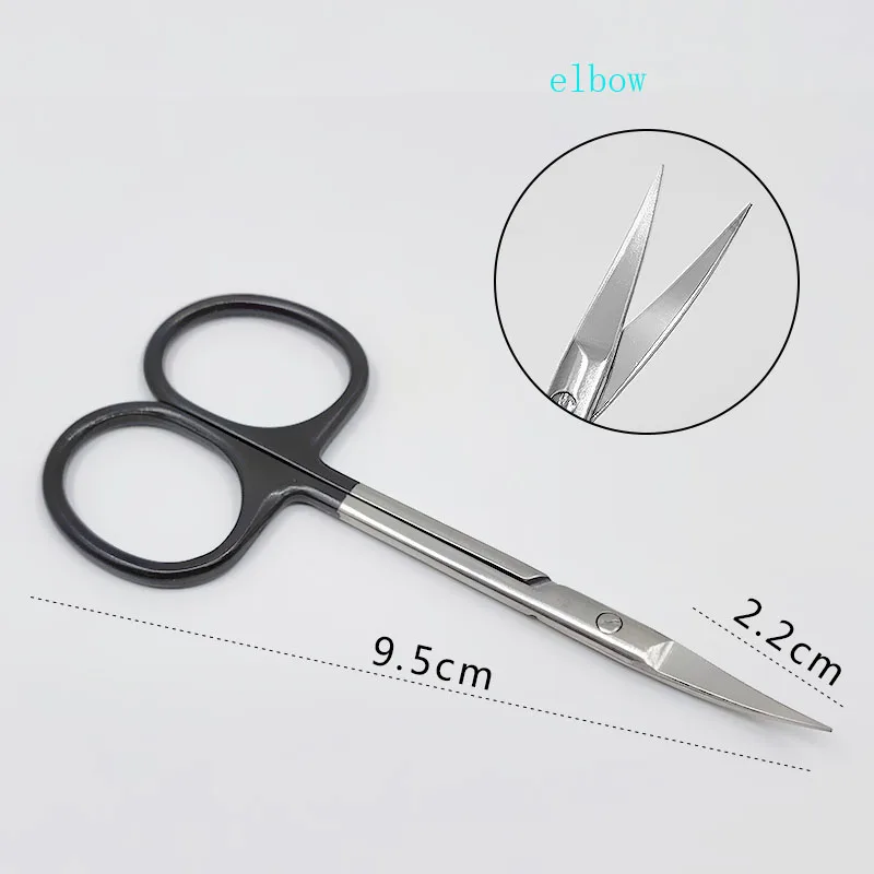 9.5cm Gold Handle Scissors Ophthalmic Small Scissors Quick Double eyelid Eye Scissors with Straight and Curved Sharp Clips for T