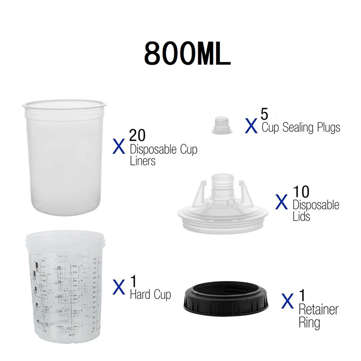 

Spray Gun Paint Mixing Cup 800ml Disposable Spray Gun Cup Set Quick Cup Spray Gun Tank DispDisposable Paint Cuposable Paint Cup