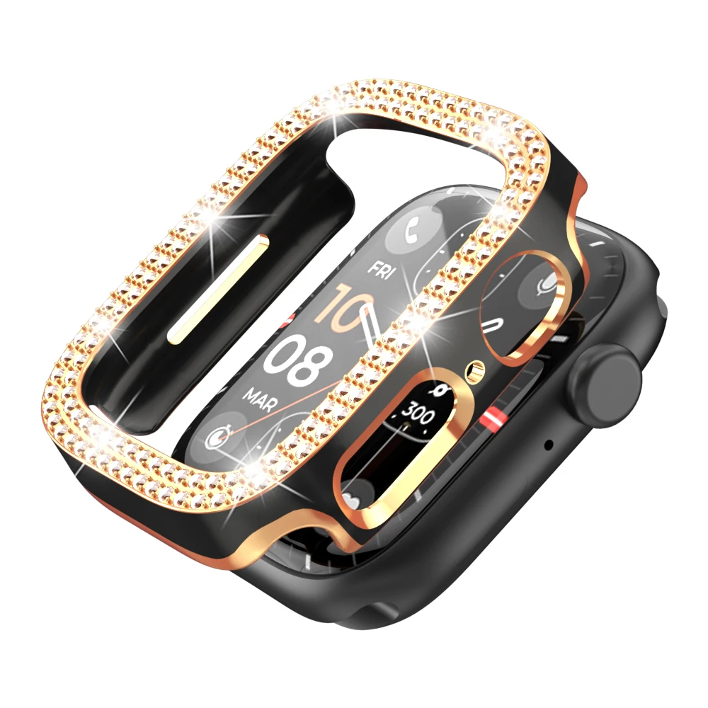 Diamond Full Protective Case for Apple Watch Series 8 7 41MM 45MM Cover For iWatch 6 SE 5 4 3 38MM 42MM 40mm 44mm Accessories