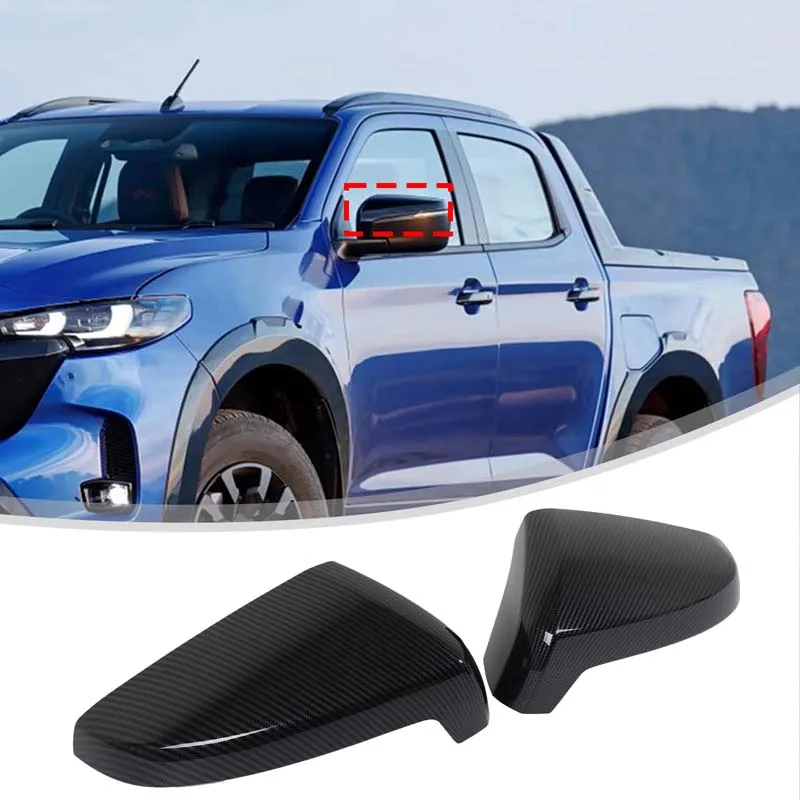 

For Mazda BT-50 Isuzu D-MAX 2020-2025 ABS Carbon Fiber Car Rearview Mirror Reversing Mirror Cover Trim Car Accessories