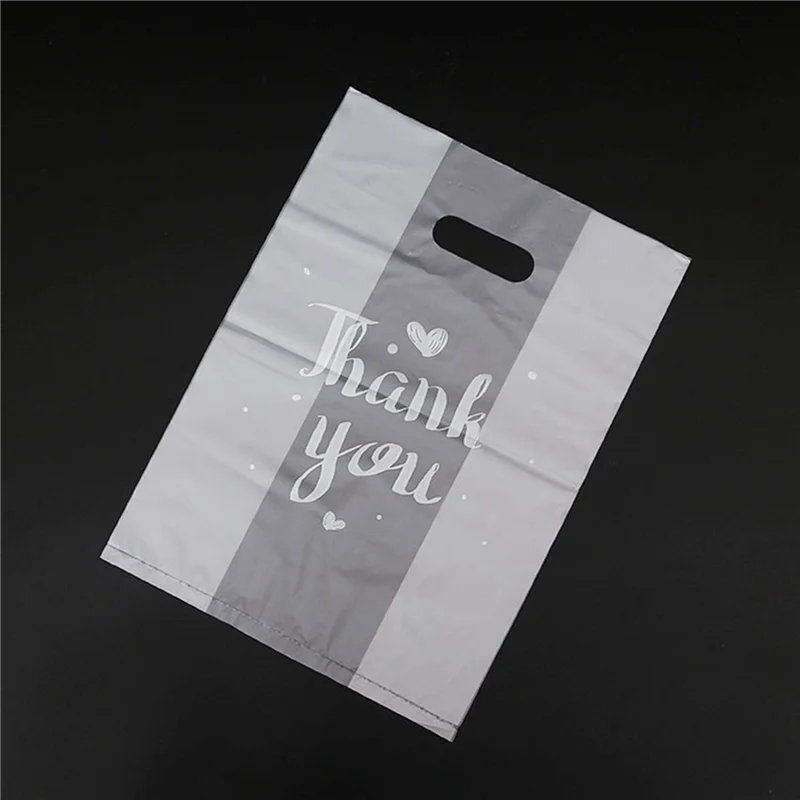 

ABRT-200 Pcs Thank You Plastic Gift Bag Plastic Shopping Bag With Handle Christmas Wedding Party Gift Bag Candy Cake Small