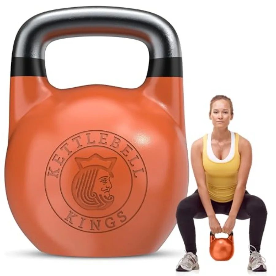 Kettlebell Kings Wettkampf-Kettlebells 35mm Griff 8-48KG Stahlgewichte Trainingssets für Heimfitness Frauen Männer Hohe Repetitionen W