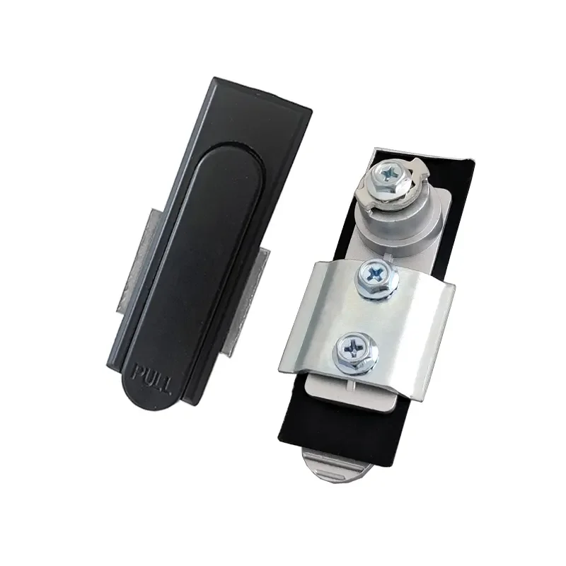 Cabinet Door Lock Zinc Alloy Plane Lock Fire Box Lock Black Electric Box Latch Flat Locks MS717-1