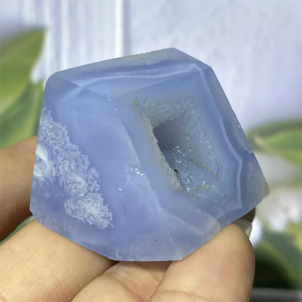 Nature Crystal Blue Lace Agate Gravel Size Irregular Polyhedron Gemstone Mineral  Specimen Healing Reiki Stone Decoration Gift