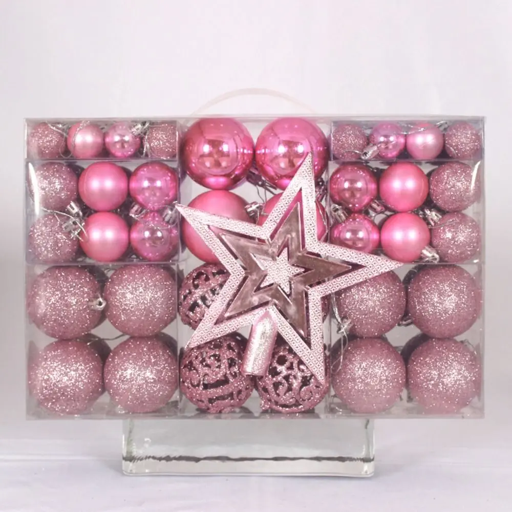 101PCS High-quality Plastic Christmas Ball Set 10 Colors Suspensable Christmas Tree Balls 3-6cm Xmas Baubles Scene Supplies
