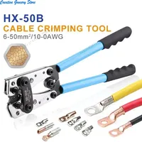 Tube Terminal Crimper Hex Crimp Tools HX-50B Pliers 6-50mm2/AWG 10-0 Multitool Battery Cable Lug Cable Hand Tools YEFYM
