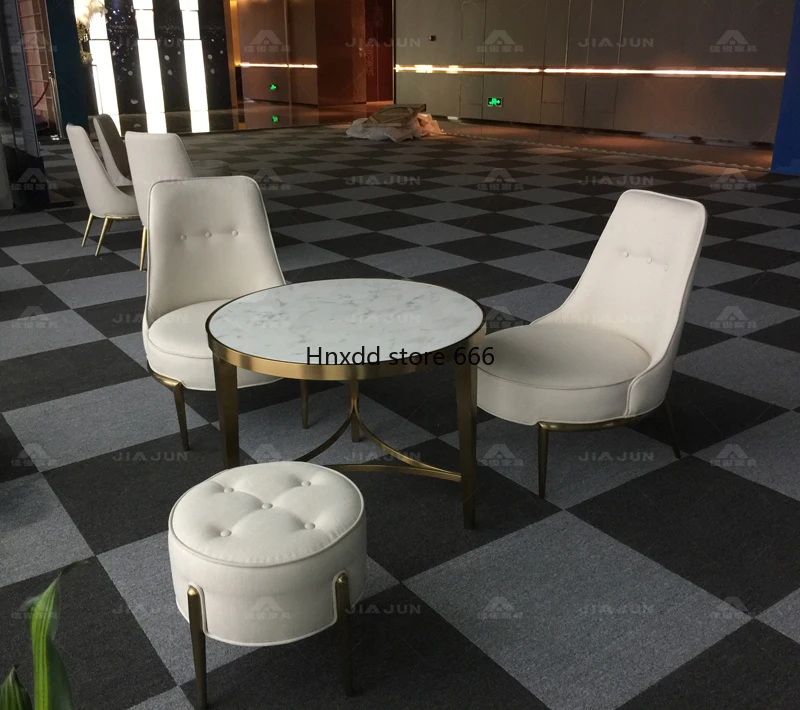 Simple modern marble round coffee table light luxury household