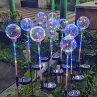 Outdoor Solar Orb Reed Lamp Garden Garden Decoration Ground Lamp Luminous Copper Wire 7 Colored Ball Lawn Lamp