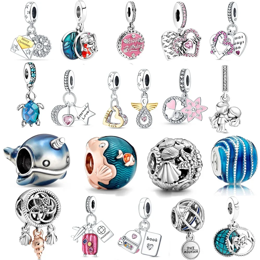 

Turtle Starfish Shells Dolphin Dangle Bead Fit Pandora 925 Original Bracelet 925 Sterling Silver Charms Women Jewelry