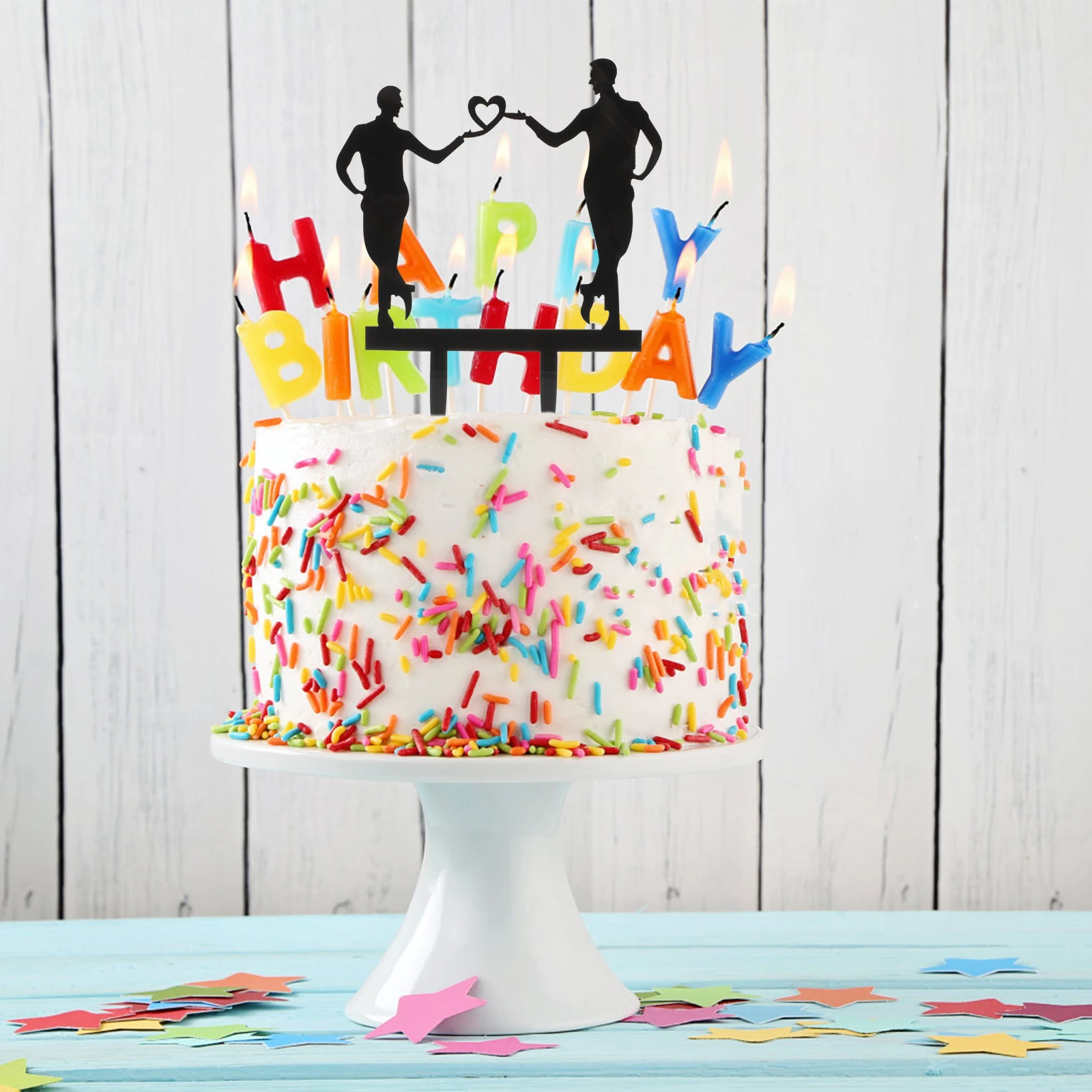 

2 Pcs Cake Card Accessories Party Decorations Topper for Men Toppers Wedding Hat Love Cupcake Acrylic