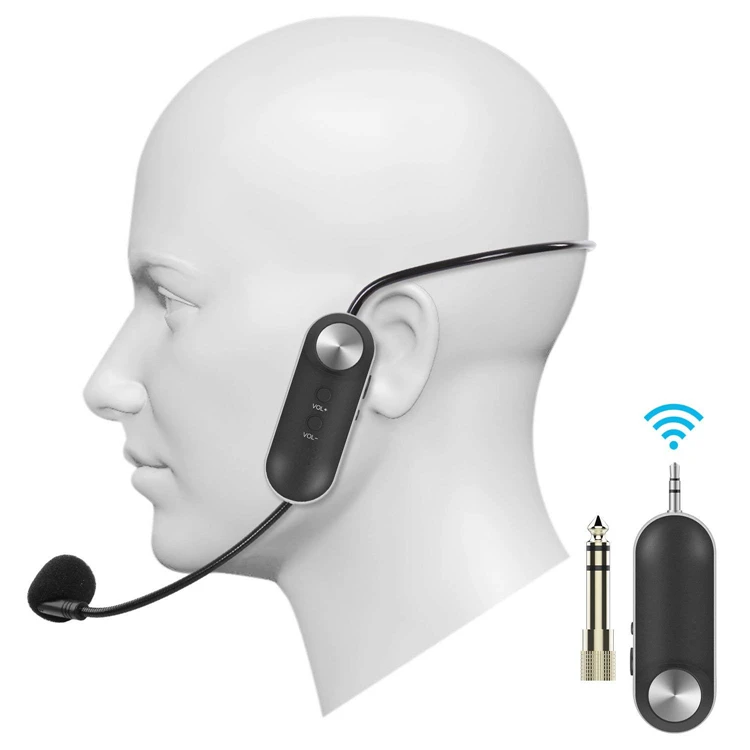 Hot Selling Mini Wireless Microphone System Dynamic Headset Microphone for Teachers and Fitness Coaches Durable Metal Material
