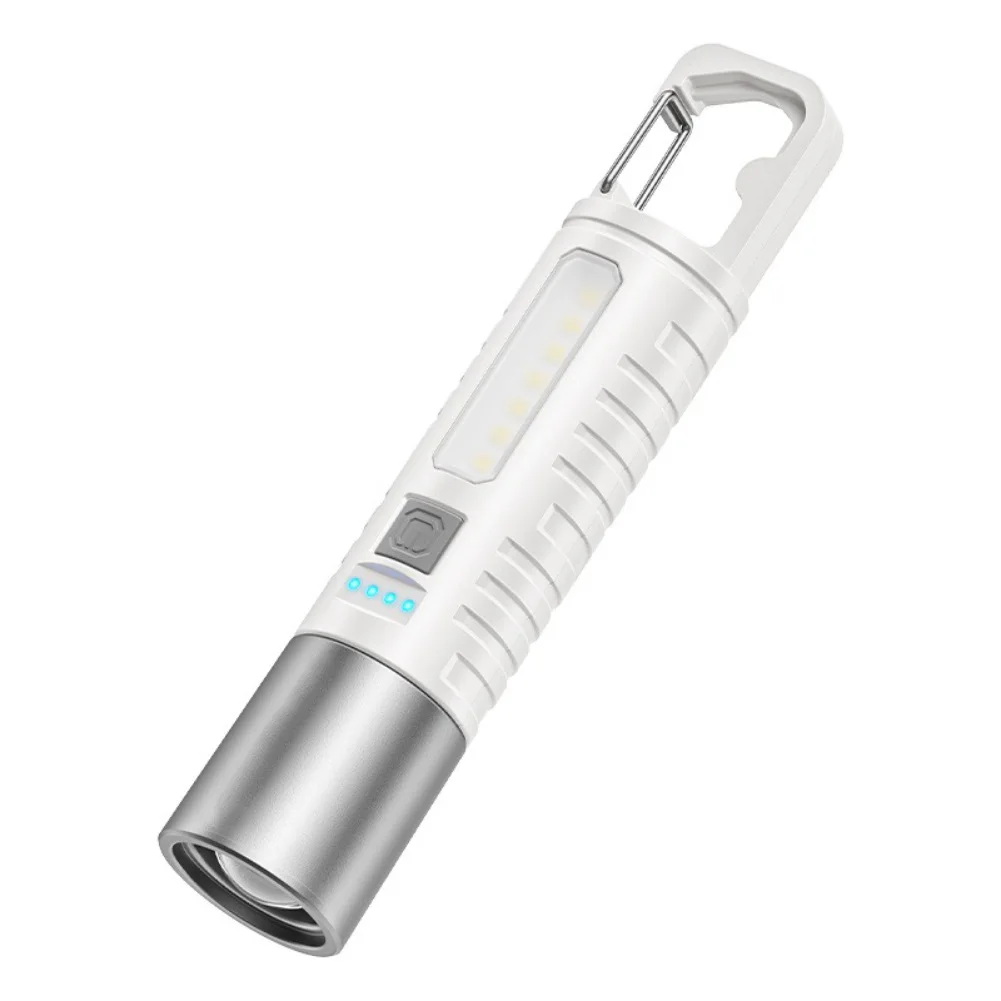 Portable Waterproof Flashlight 300 Lumens with USB C Charging Adjustable Brightness Four Levels for Outdoor and Table Use