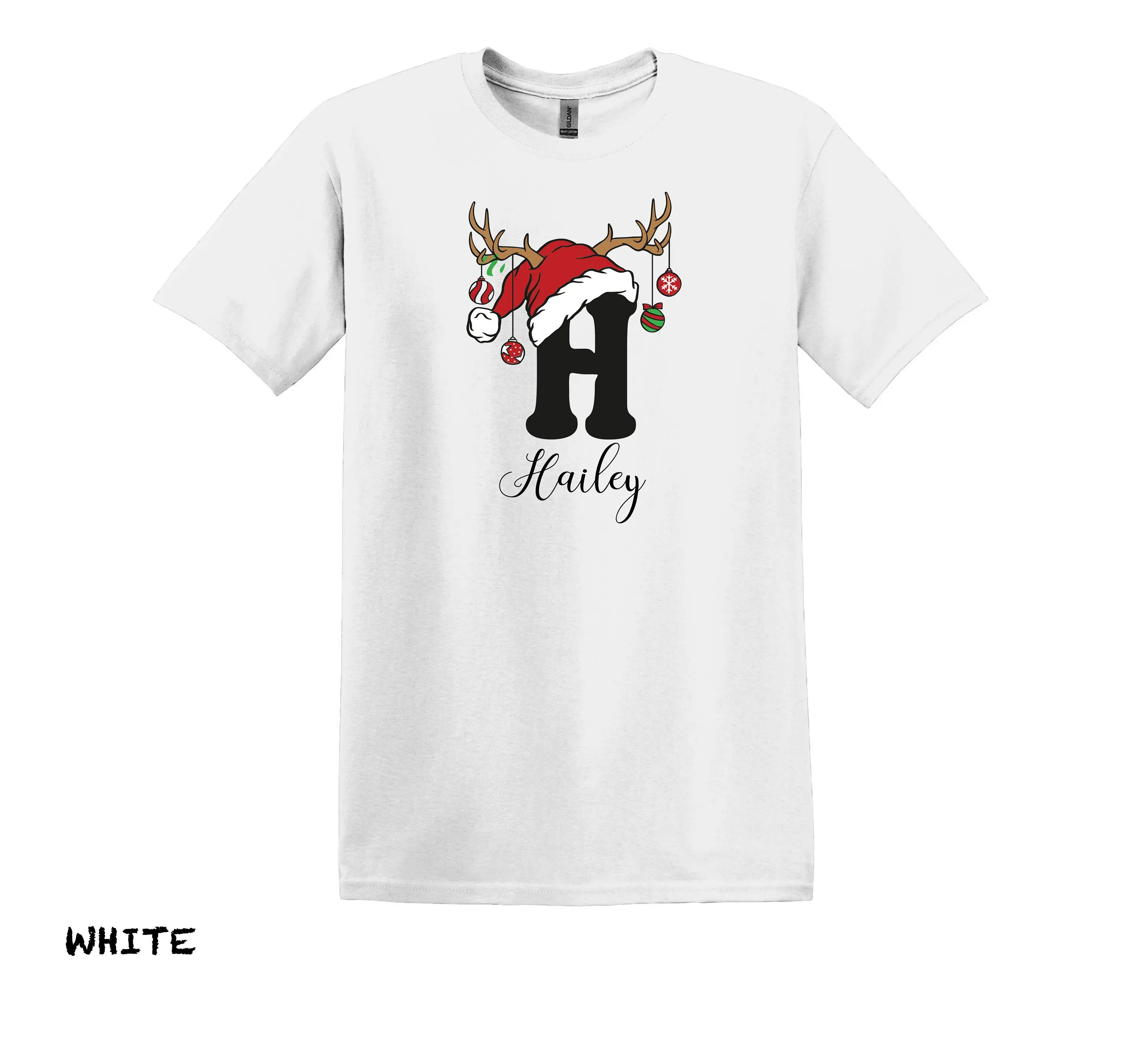 Cute Retro Santa Hat Christmas T-shirt Individual Haily Printing Christmas Women Shirt 2023 Vintage Popular Christmas Gift Tee