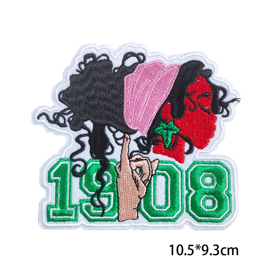 3-5 Inch Small Size AKA 1908 Sorority  Embroidered Patches Iron on Patches for Clothing and bags