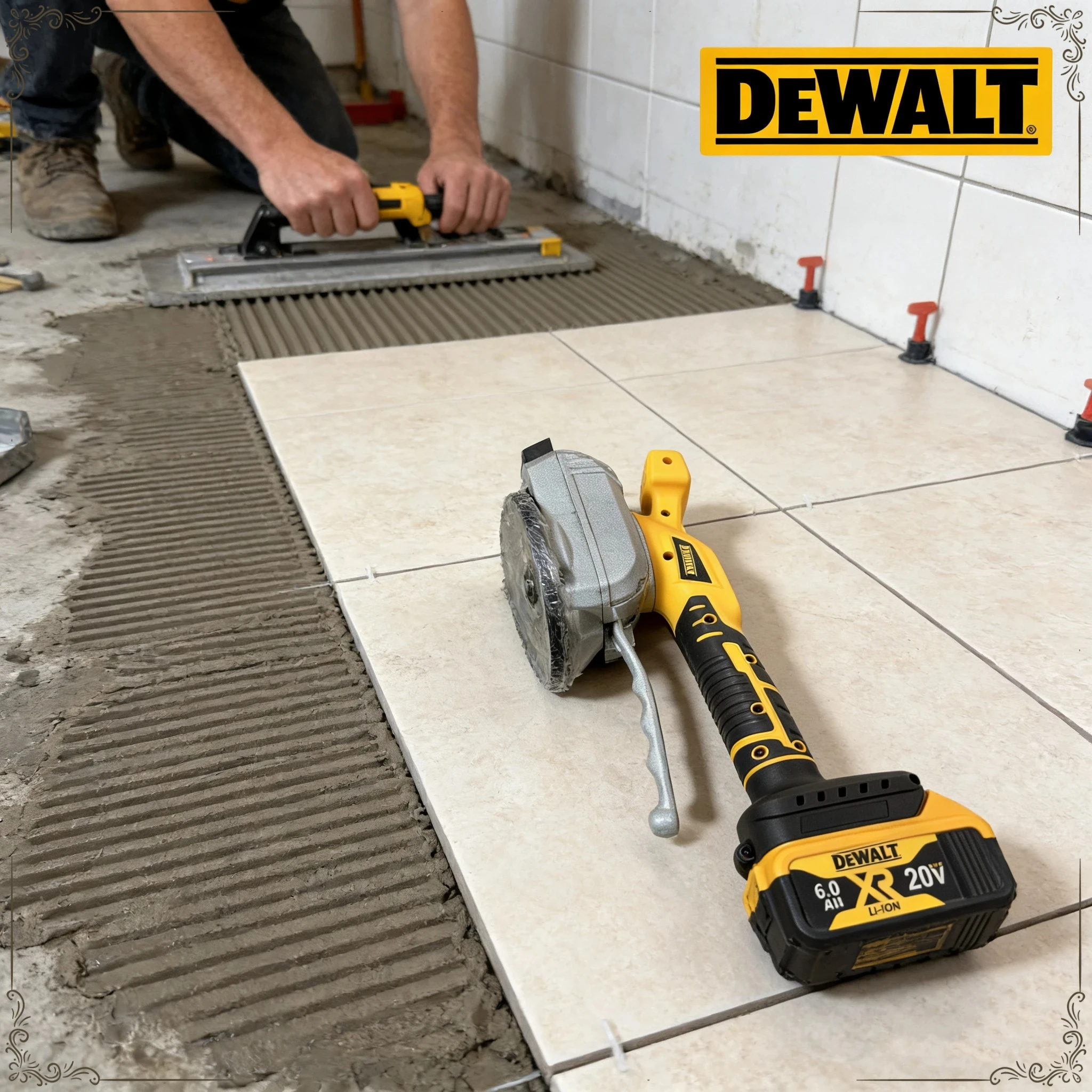 

Вибрационный инструмент DeWALT для укладки плитки, беспроводной, для стен и пола, с присоской