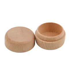 1Pcs Small Round Wooden Storage Box Handmade Jewelry Organizer Soap Crafts Case Vintage Decorative Craft Jewelry Box