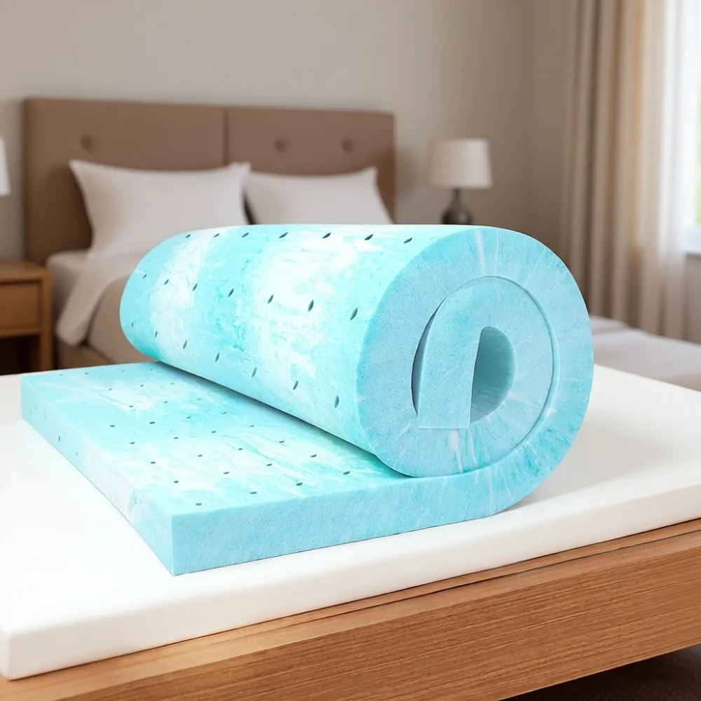 

3-дюймовый топпер из пены с эффектом памяти и охлаждающим гелем для снятия давления, вентилируемый, средней жесткости