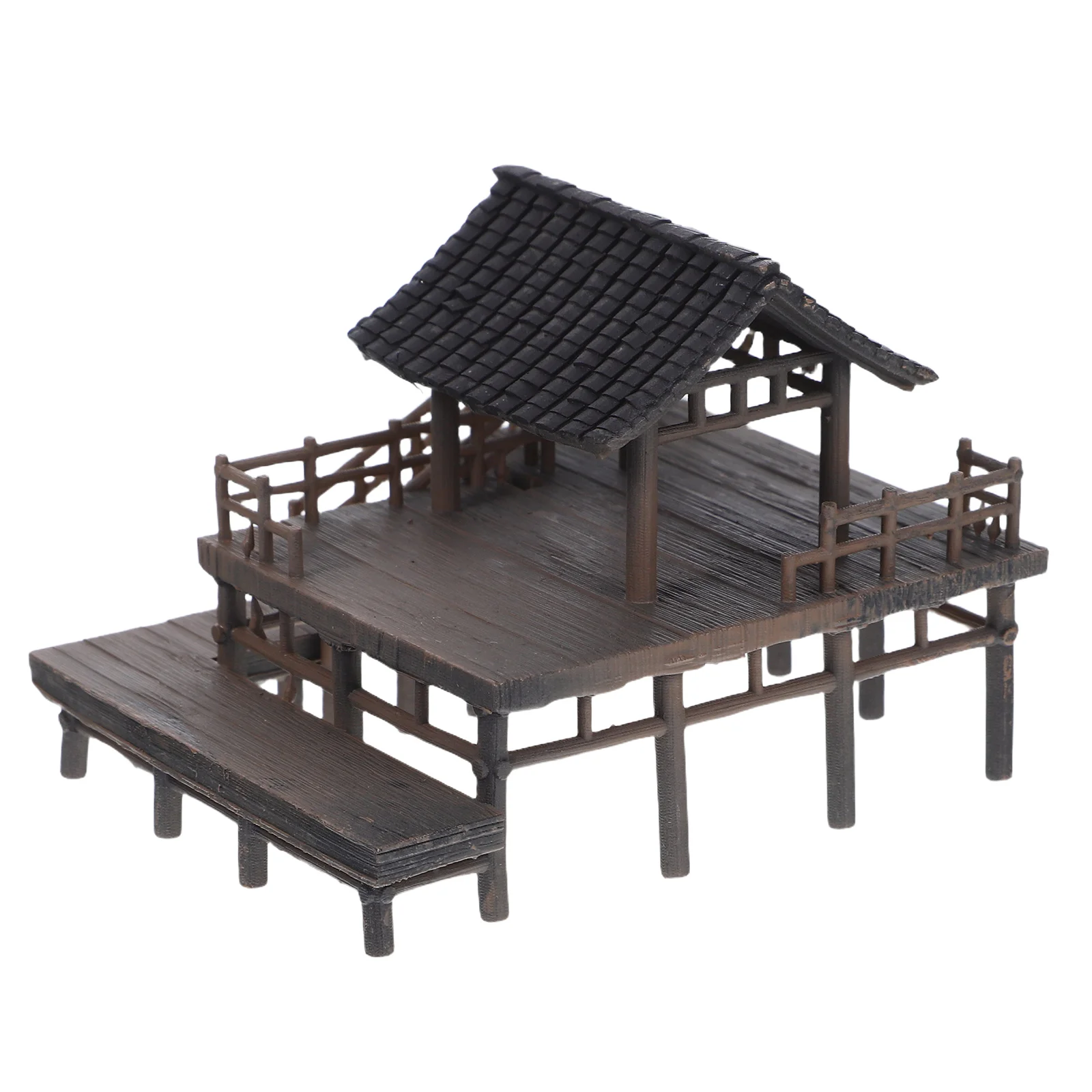 

Micro Landscape Decoration Miniature Pavilion Figurines Resin Zen Garden Statues Aquarium Accessories Home Office Gardening