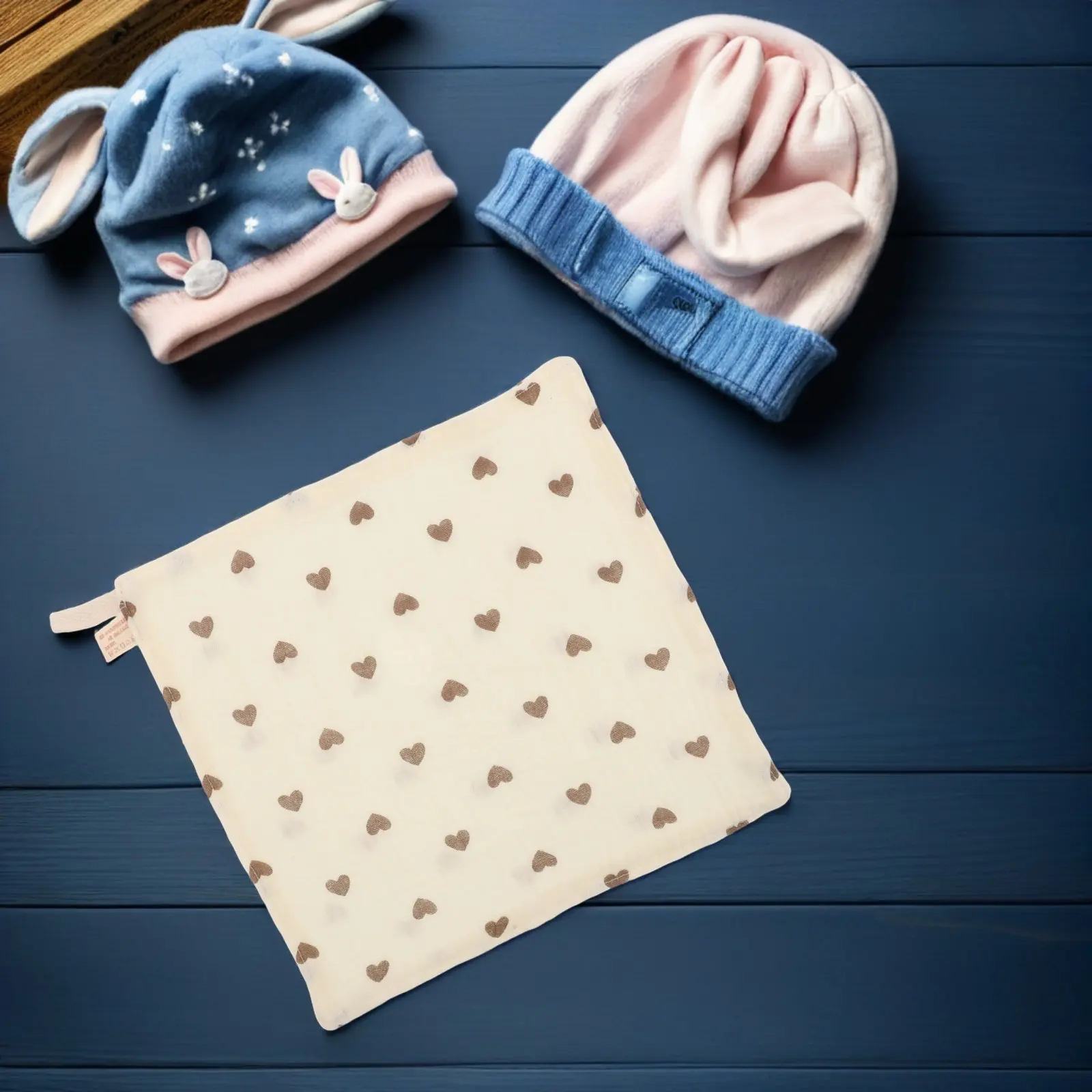 

5Pcs Baby Washcloths Soft Cotton Absorbent Heart Pattern Face Hand Towels Newborn Toddler Burp Towels Quick Dry Infant Bath