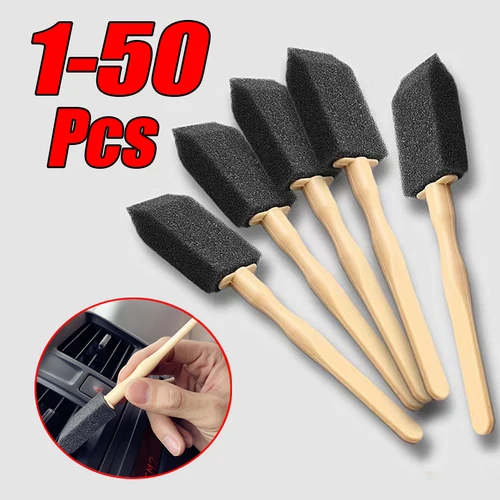 Esponja para salida de aire de coche, cepillo de limpieza, detalles de Interior de coche, cepillos de eliminación de polvo, cepillo limpiador de rejilla, accesorios para automóvil, 1-50 Uds.