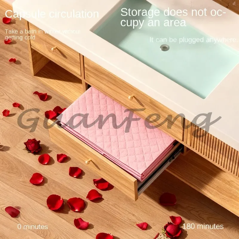 Oxford Cloth‑PVC Automatic Inflatable Bath Tub, Folding Insulated Bathtub Portable Household Spa Bath Container