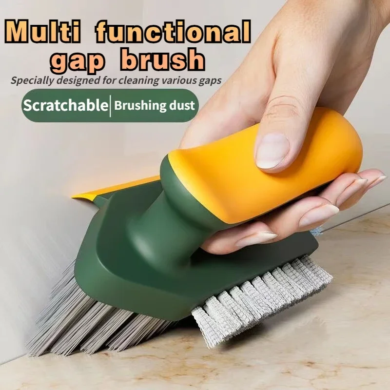 4 in 1 V-Shape Scrubber Brush Kitchen Bathroom Tile Floor Gap Cleaning Brush Window Groove Wall Corner Toilet Brushes Tools