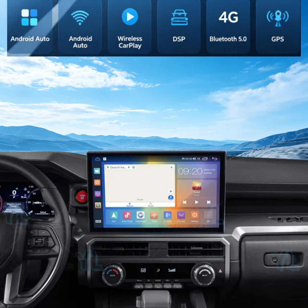 Touch Screen Carplay Android 14 Car Radio Multimedia Video Player For TOYOTA TACOMA 2024 2025 Navi GPS 4G Stereo Head unit BT5.0