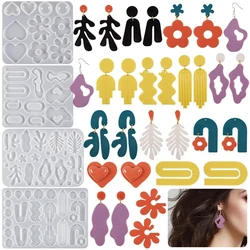 Geometry Earring Pendant Silicone Mold Epoxy Resin Jewelry Making Molds Round Square Charms Pendant Mold Creative Jewelry Craft